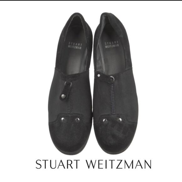 Stuart Weitzman Slip-On Black Sneakers Size 9.5M - Picture 1 of 11